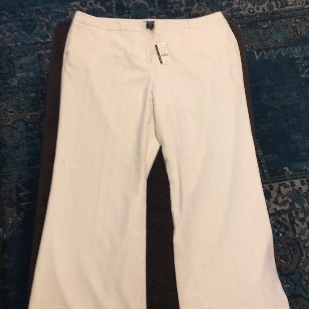 Winter white with pewter pinstripes trousers